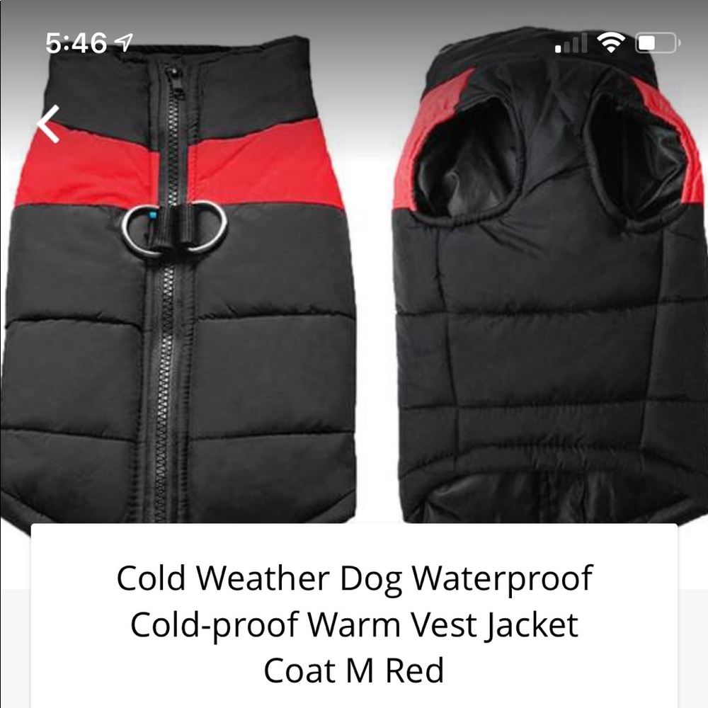 Brand new doggy jacket with leash ring.